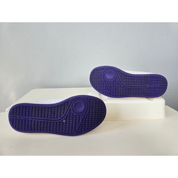 Polo Ralph Lauren Bear Sneakers Kids Size 11 White Purple Preppy Vibes - Picture 7 of 7